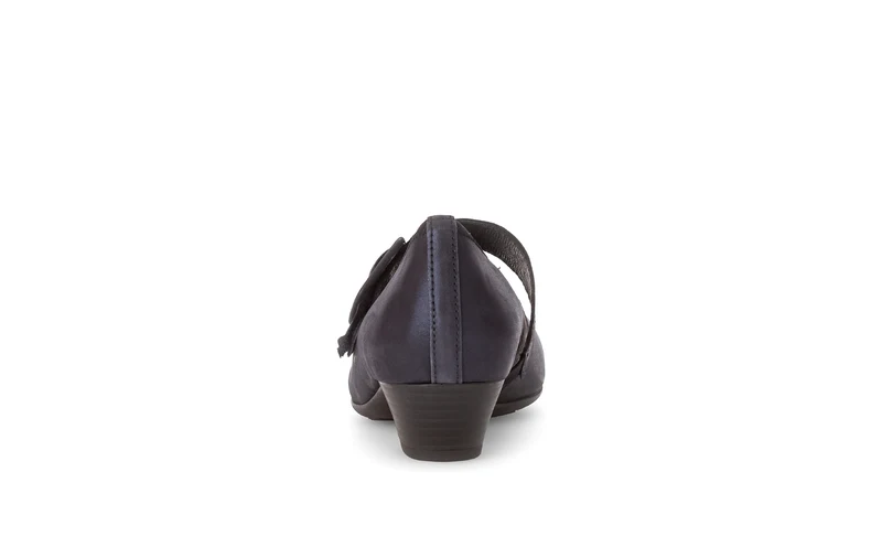 Escarpins marine en cuir velours