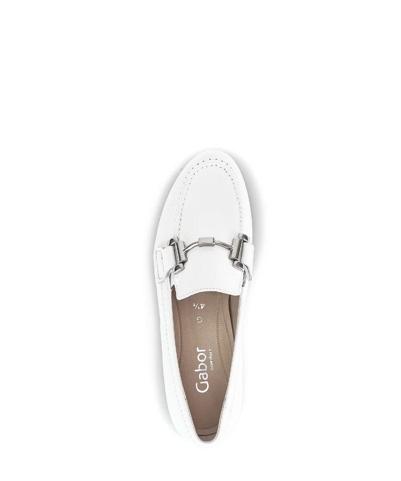 Mocassins blancs en cuir grainé