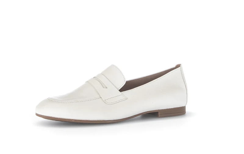 Mocassins ecrus en cuir
