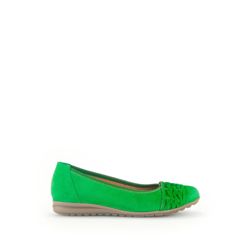 Ballerines vertes en cuir velours