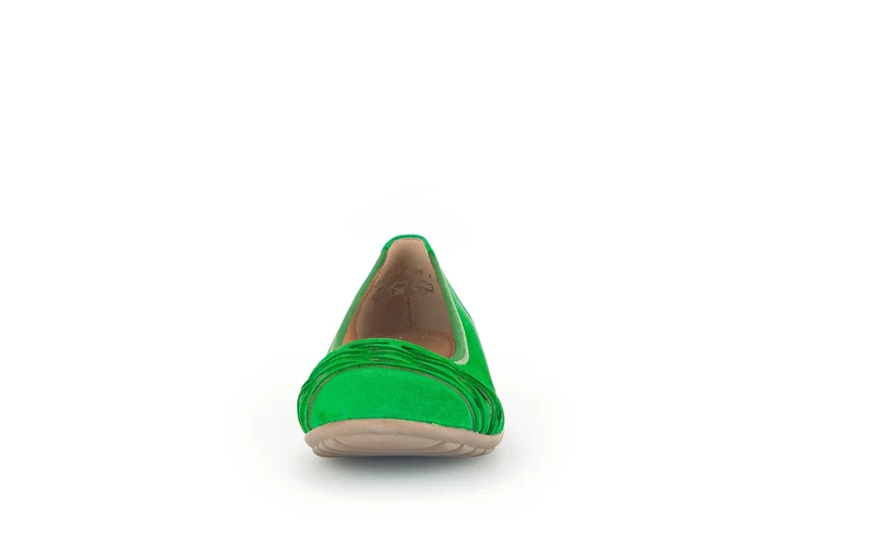Ballerines vertes en cuir velours