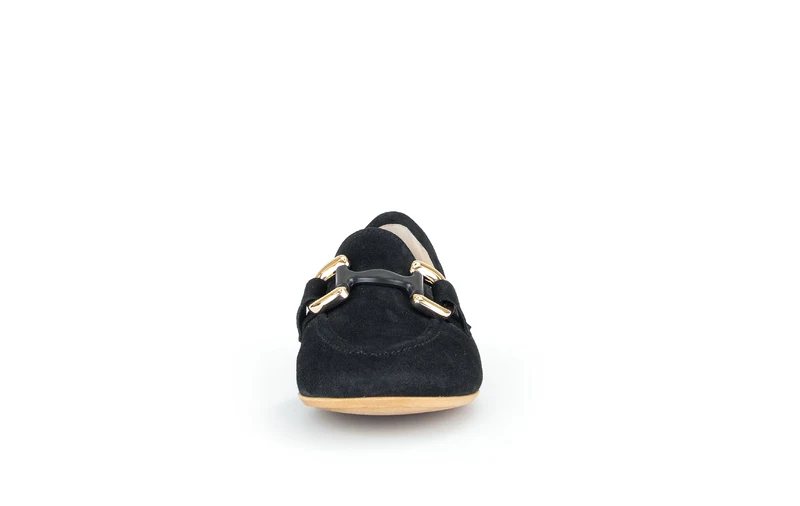 Mocassins marine en cuir velours