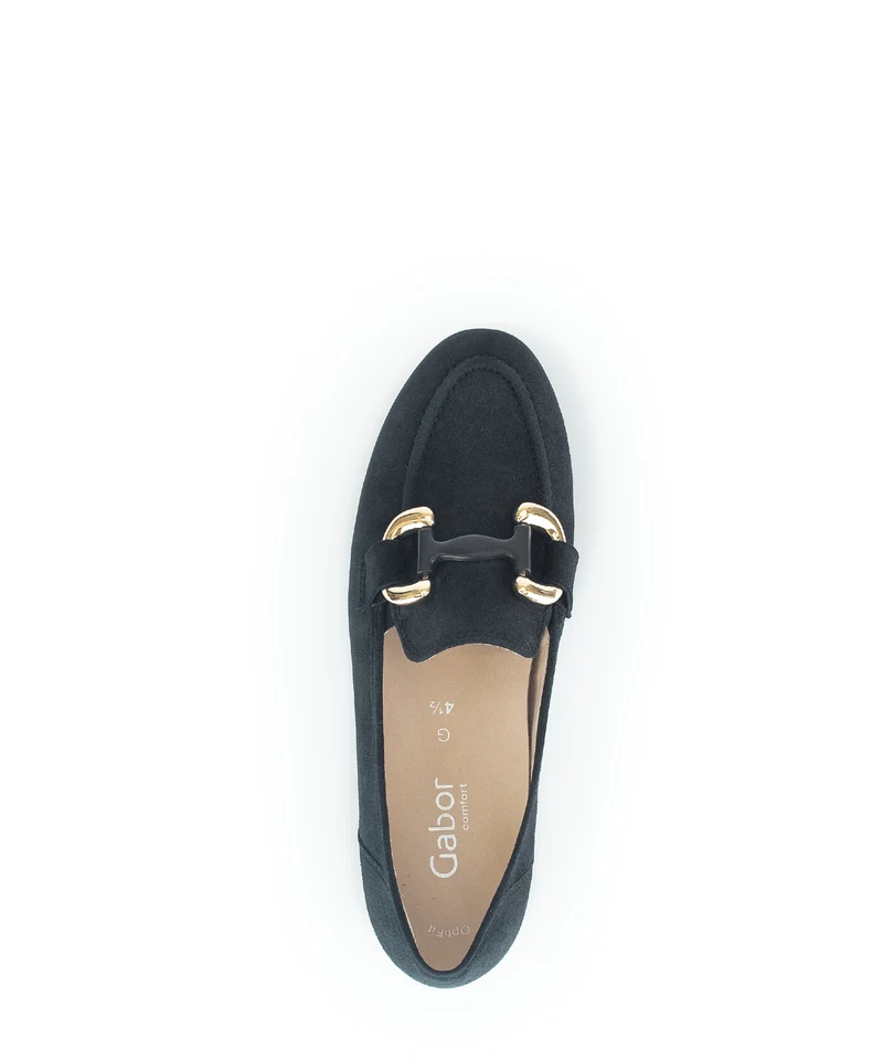 Mocassins marine en cuir velours