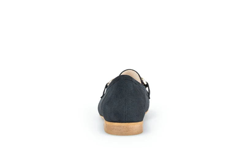 Mocassins marine en cuir velours