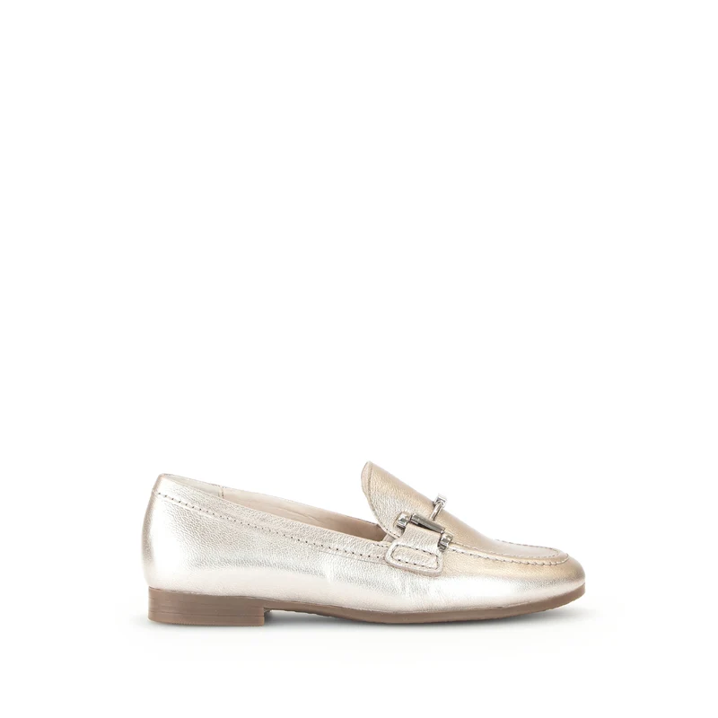 Mocassins dorés en cuir grainé