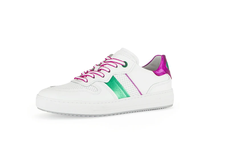 Baskets multicolores en cuir grainé
