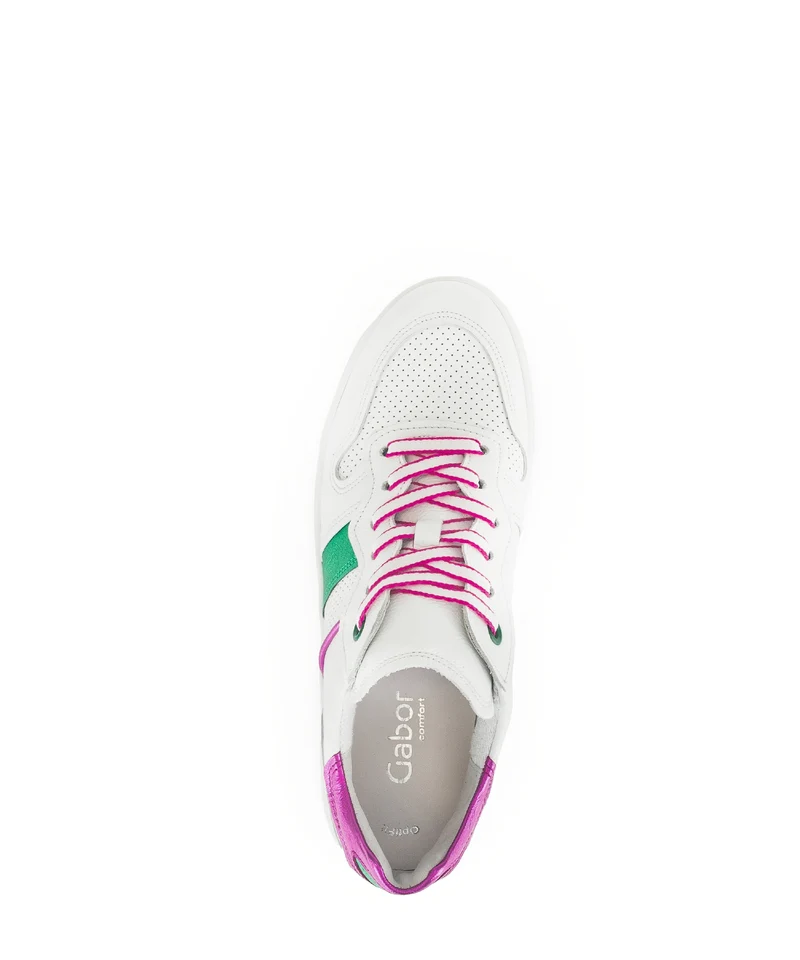 Baskets multicolores en cuir grainé