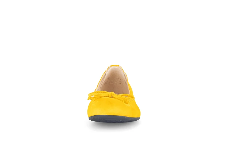 Ballerines jaunes en cuir velours
