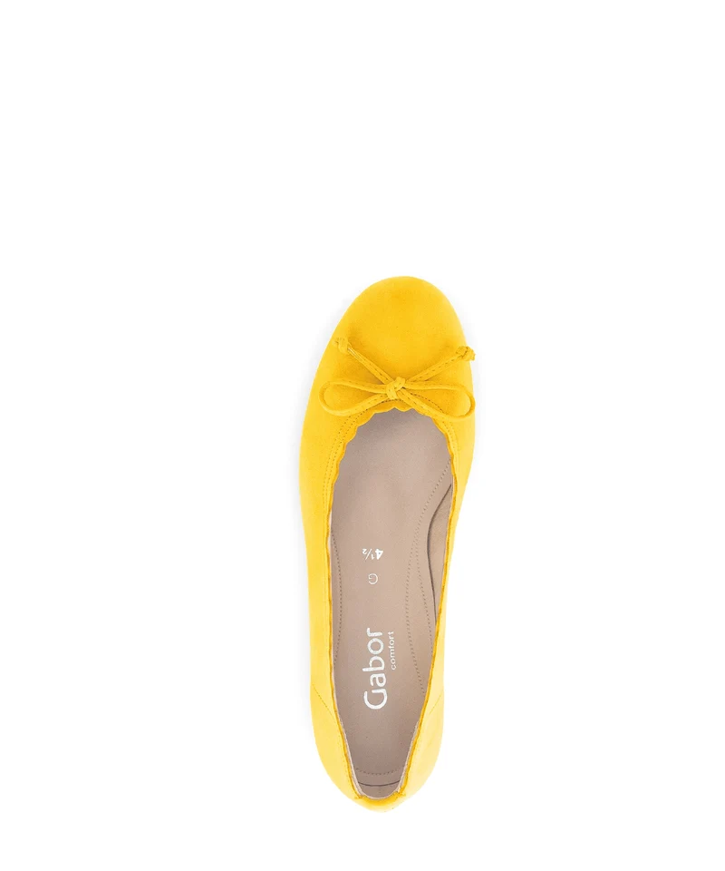 Ballerines jaunes en cuir velours