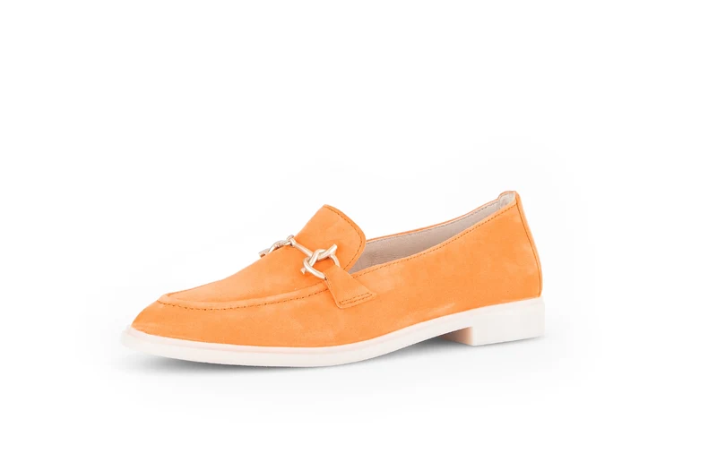 Mocassins orange en velours