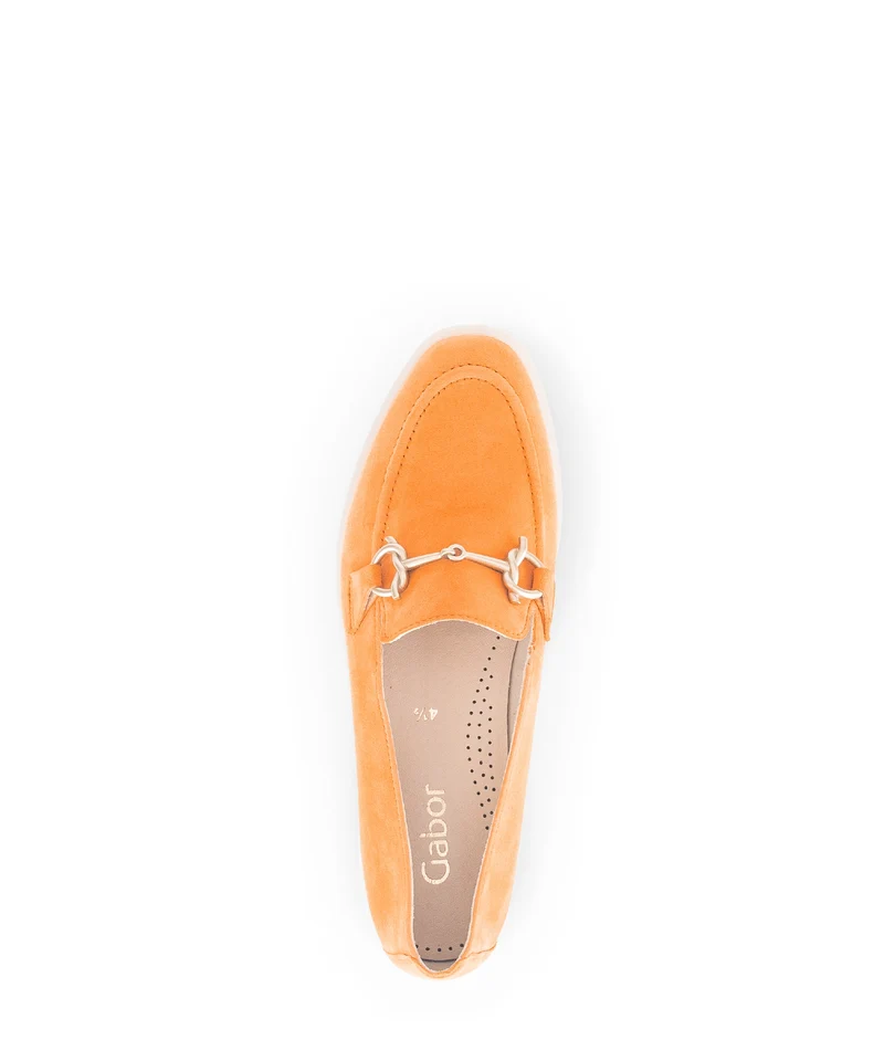 Mocassins orange en velours