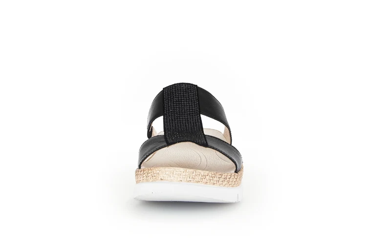 Mules noirs en cuir combinés