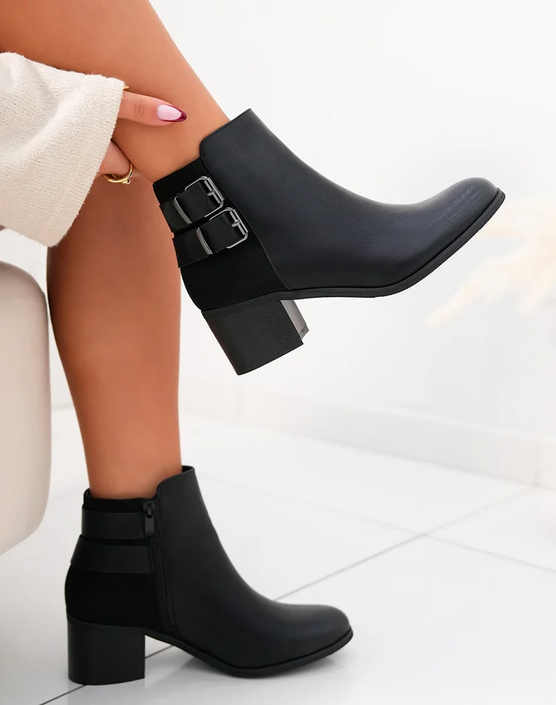 Bottines basses noires à talons