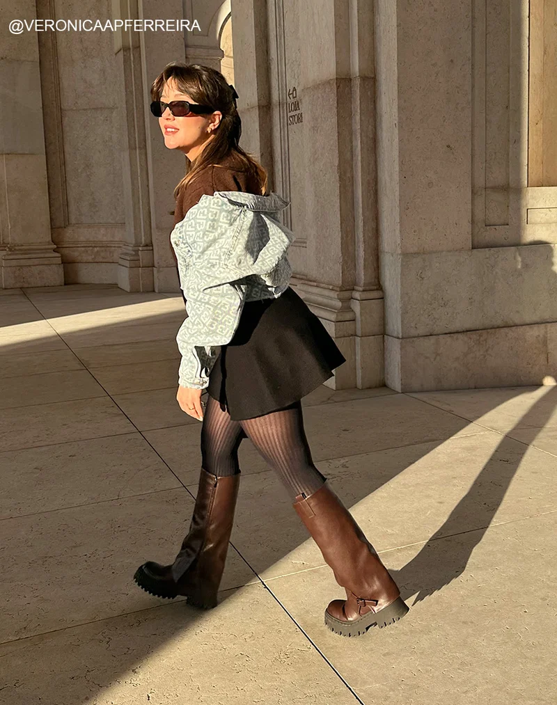 Bottes hautes femme bordeaux à revers avec semelle crantée et boucle
