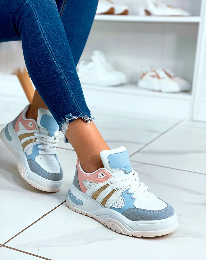 Baskets à empiècement multicolore pour femmes