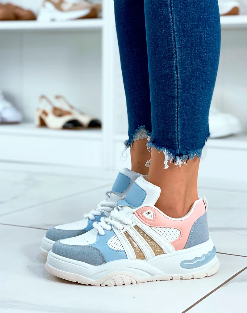 Baskets à empiècement multicolore pour femmes