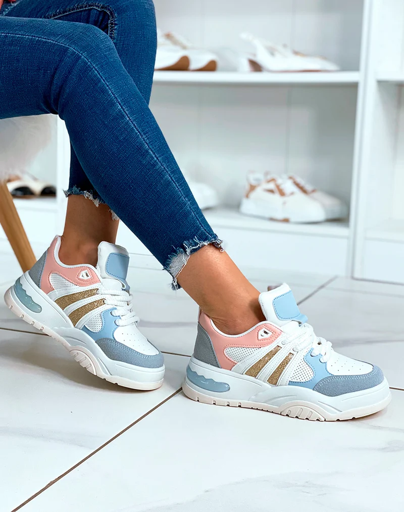 Baskets à empiècement multicolore pour femmes