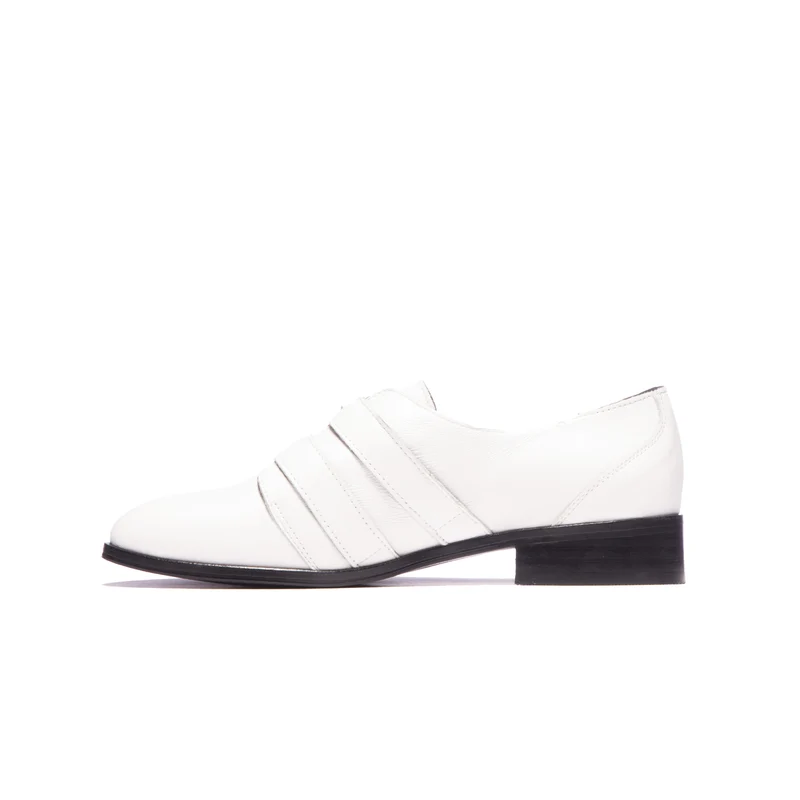 Loulou White Leather