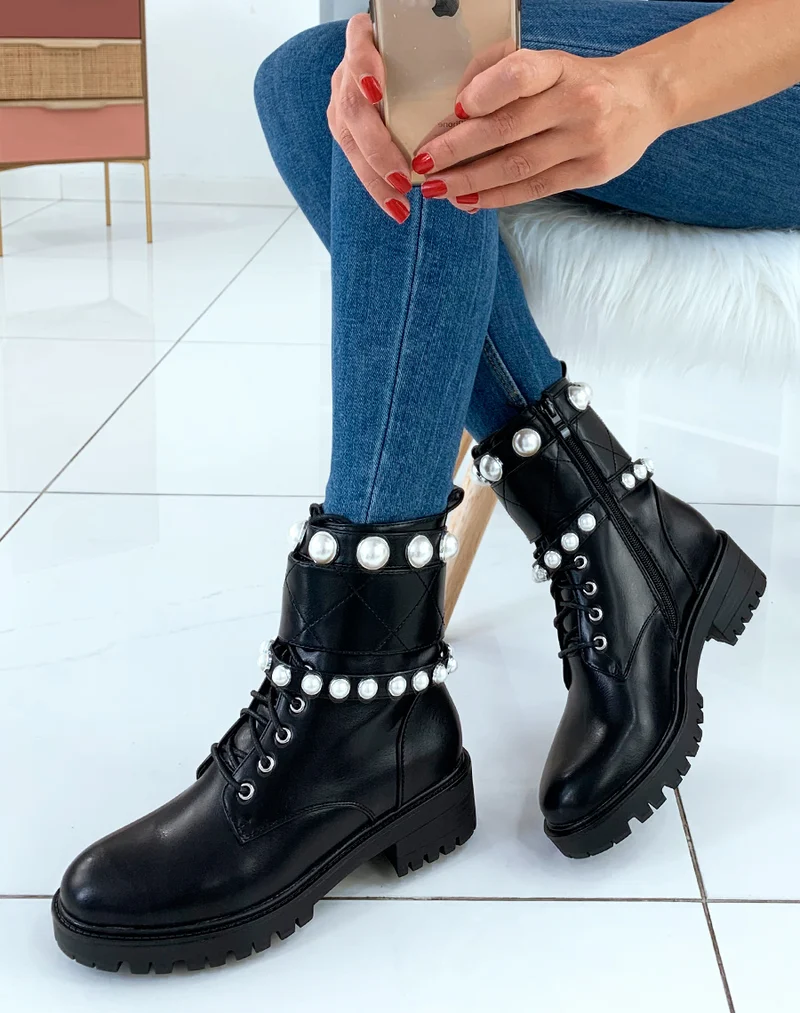 Bottines montantes noires