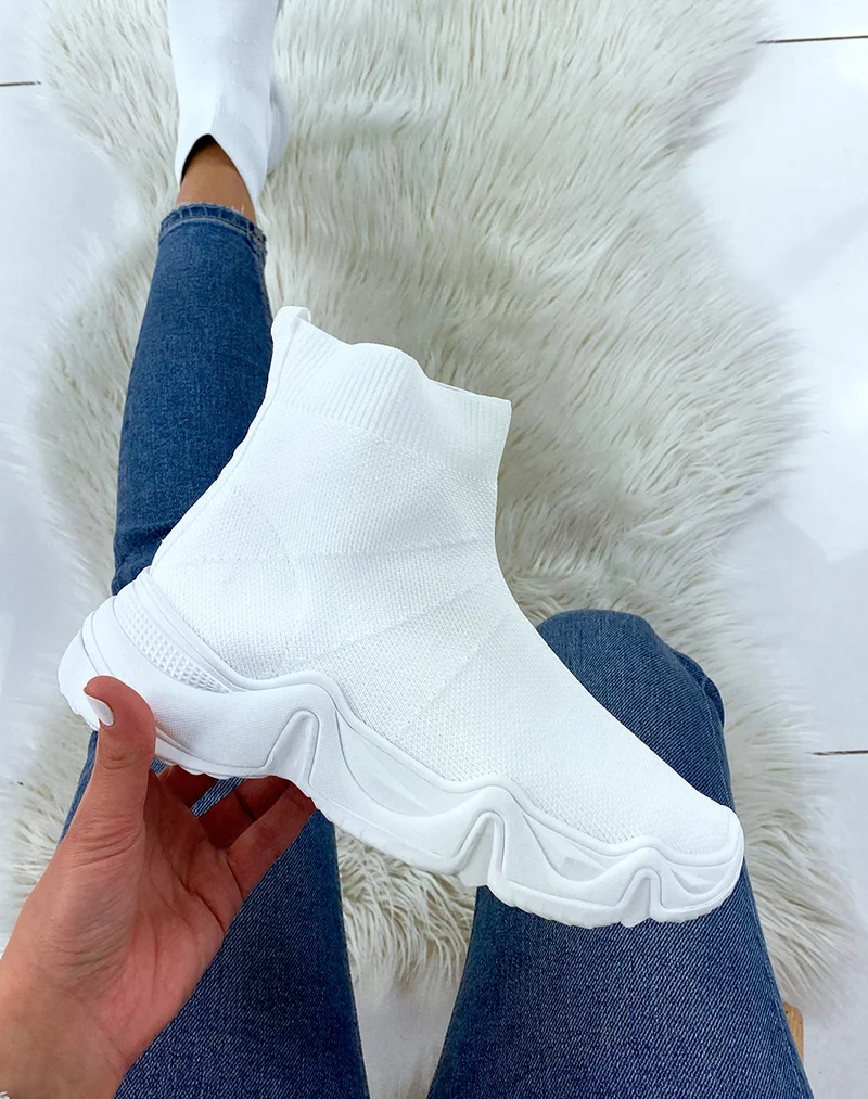 Baskets chaussette blanches