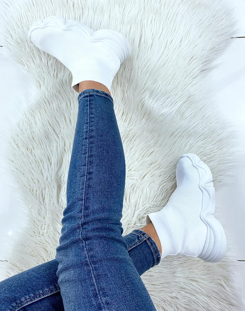 Baskets chaussette blanches