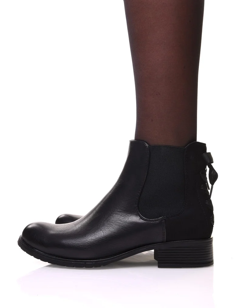Chelsea boots noires à noeuds