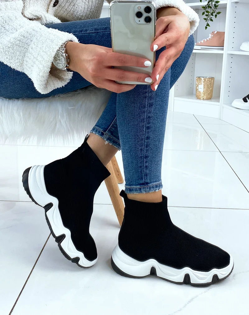 Baskets chaussette noires