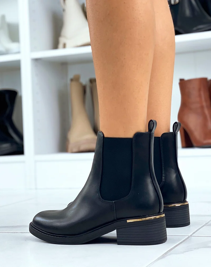Chelsea boots noires en similicuir