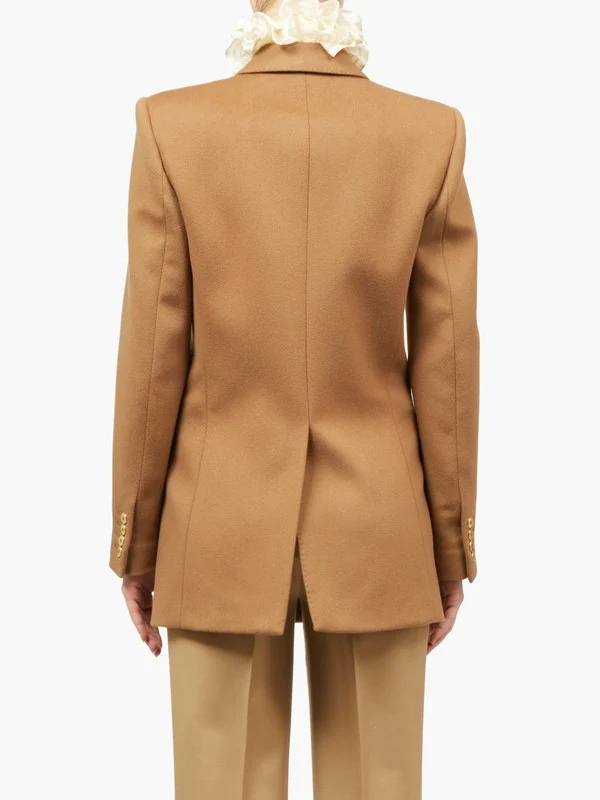 Double-breasted cashmere-flannel jacket