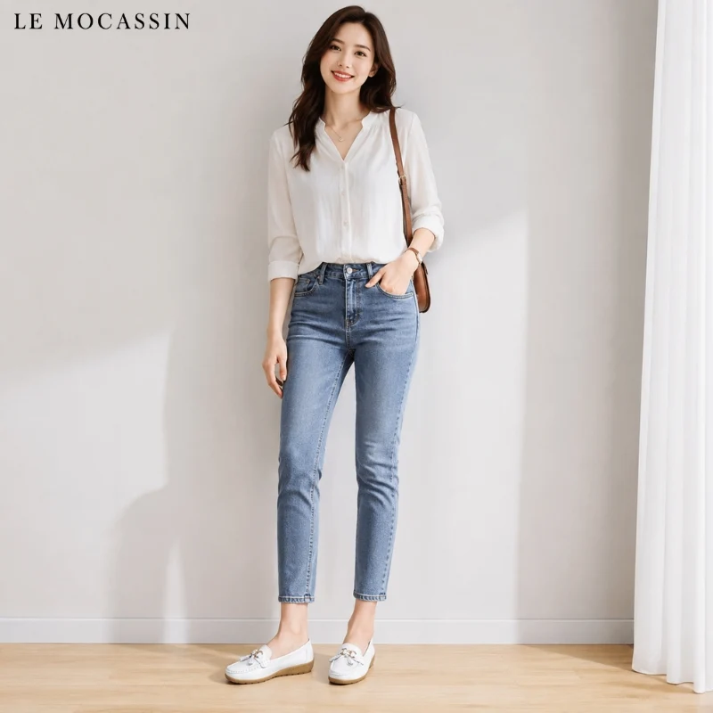 Mocassins Souples En Cuir Véritable Pour Femme