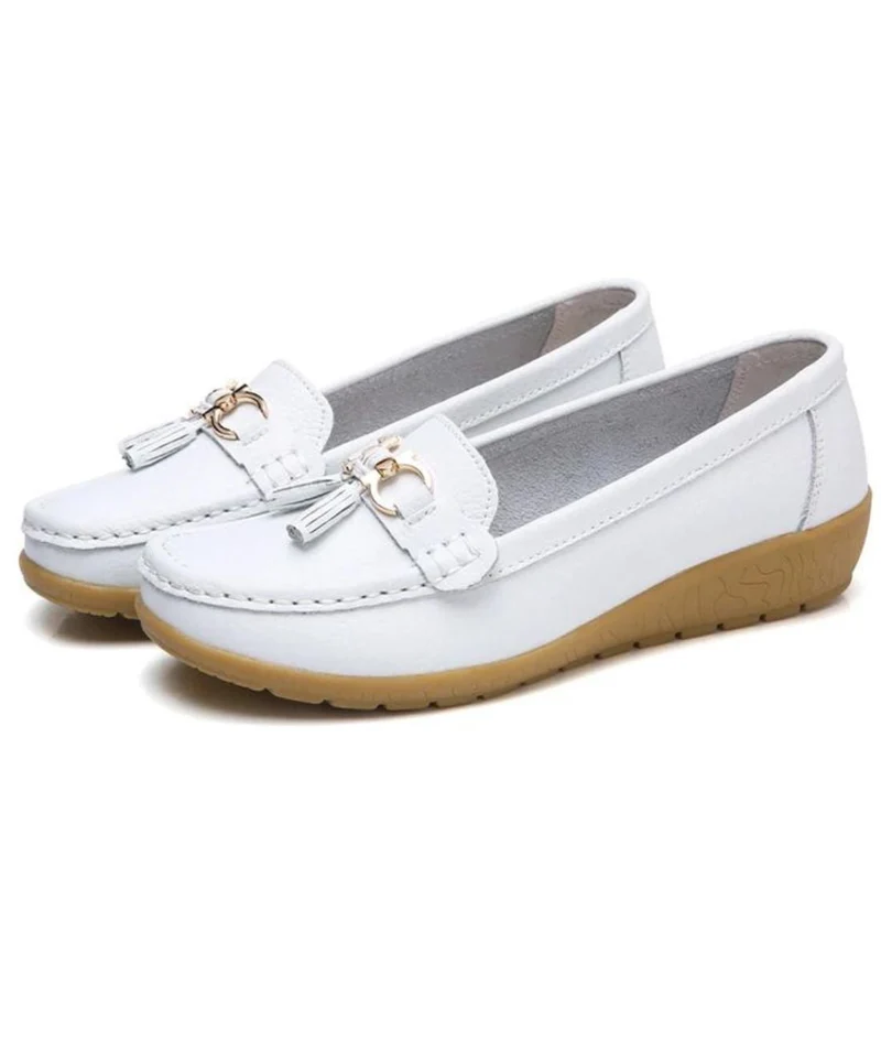 Mocassins Souples En Cuir Véritable Pour Femme
