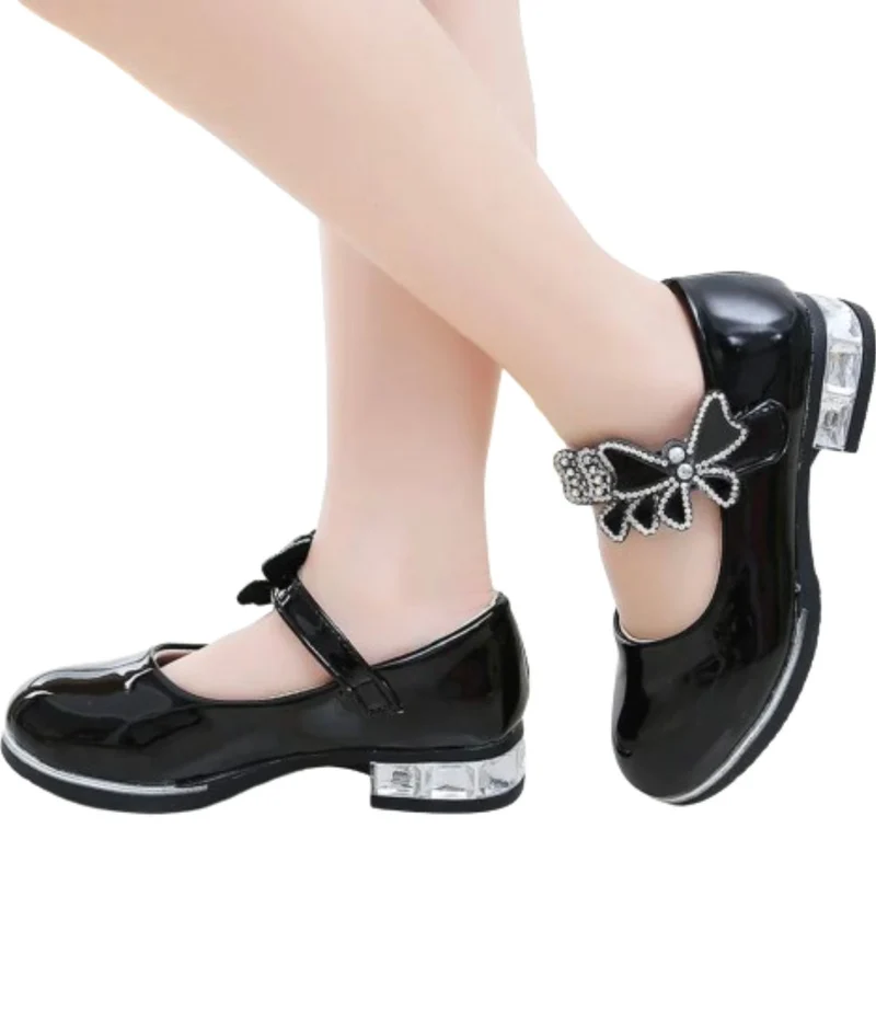 Mocassins Solides En Cuir Pour Fille