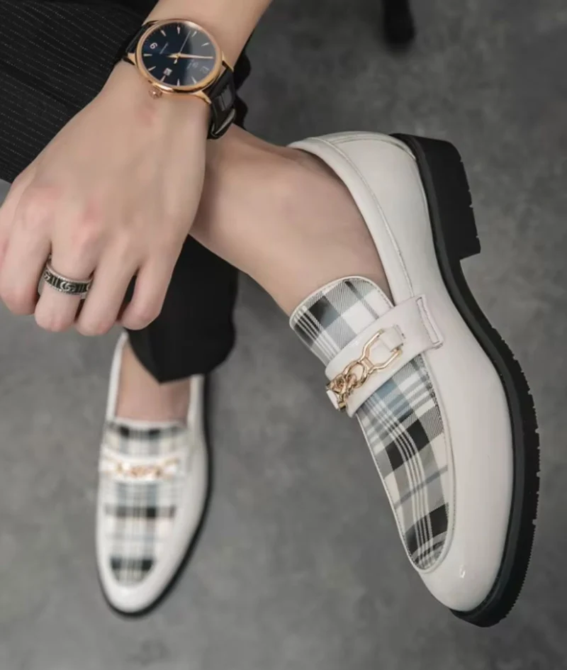 Mocassins Souples Effet Cuir Tendances Avec Boucle Dorée Pour Homme
