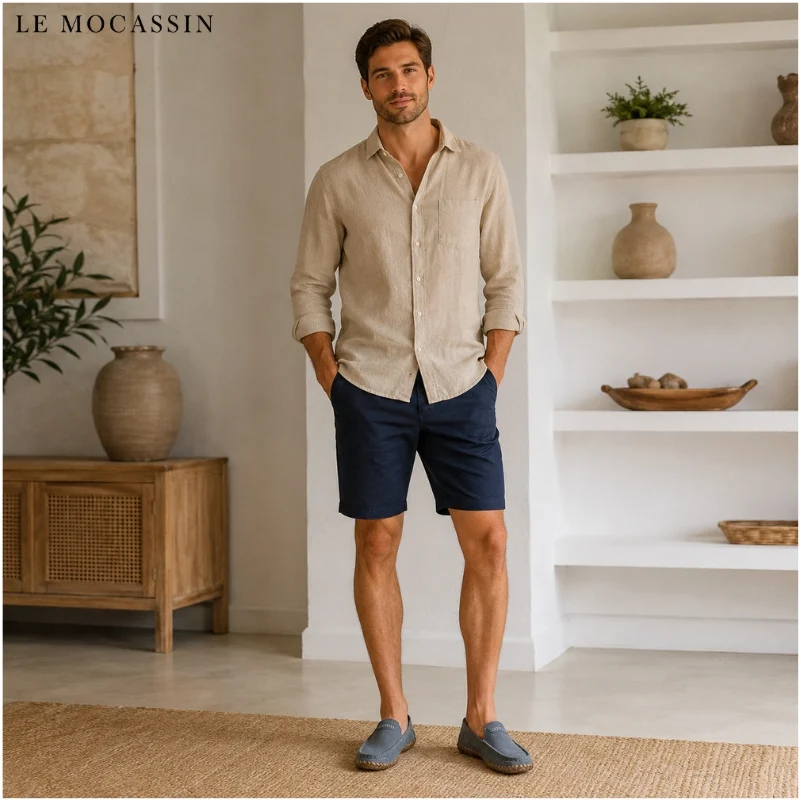 Mocassins Respirants En Daim Véritable Pour Hommes