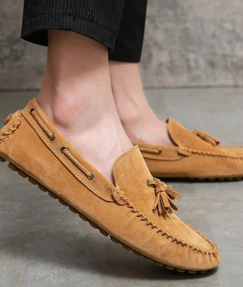 Mocassins pour Homme En Daim Marron