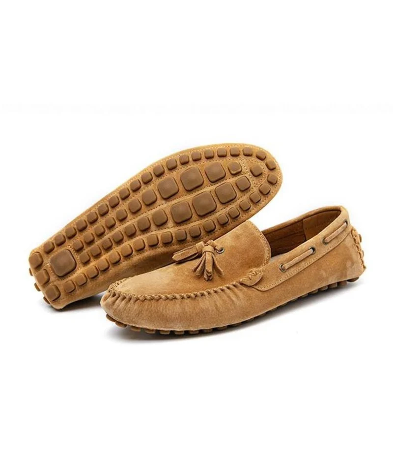 Mocassins pour Homme En Daim Marron