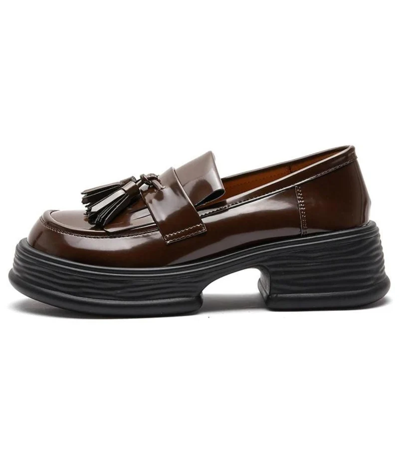 Mocassins Vernis À Franges Pour Femme