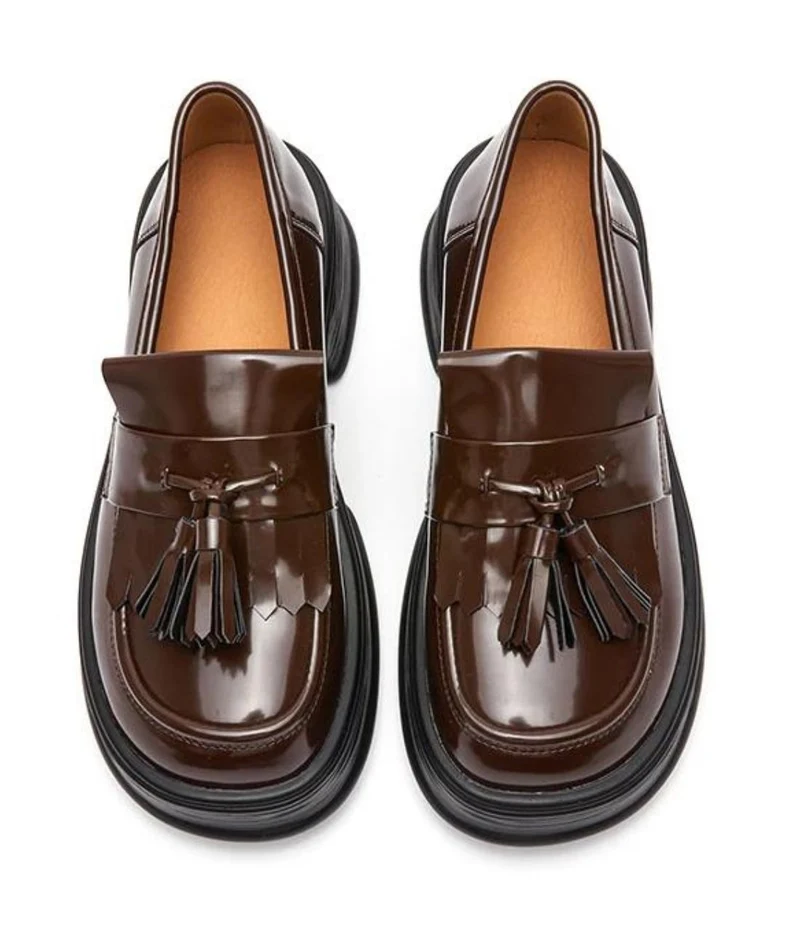 Mocassins Vernis À Franges Pour Femme