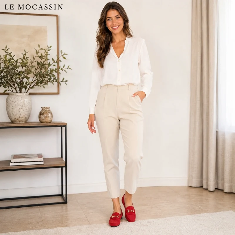 Mocassins Souples À Bout Rond Pour Femmes