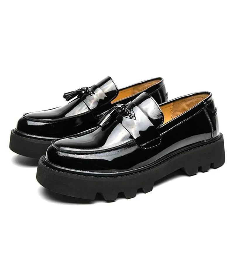 Mocassins Vernis À Plateforme Pour Hommes