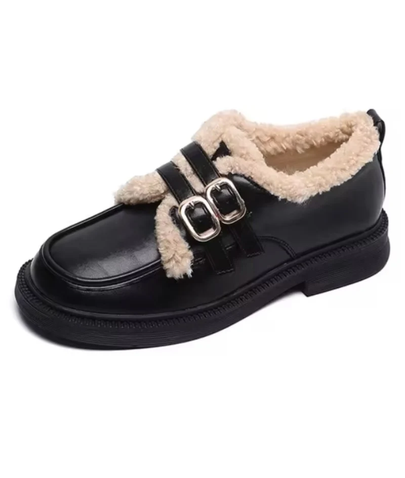 Mocassins Souples D’hiver En Bouclette Et Fourrure Pour Femmes