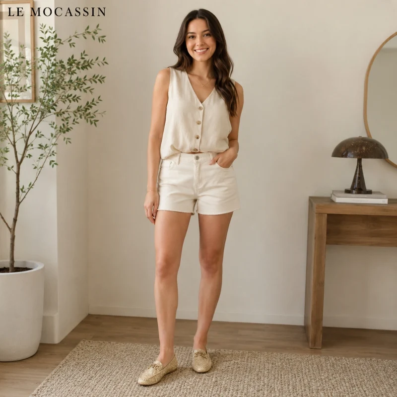 Mocassins Printemps Été Pailletés Pour Femme