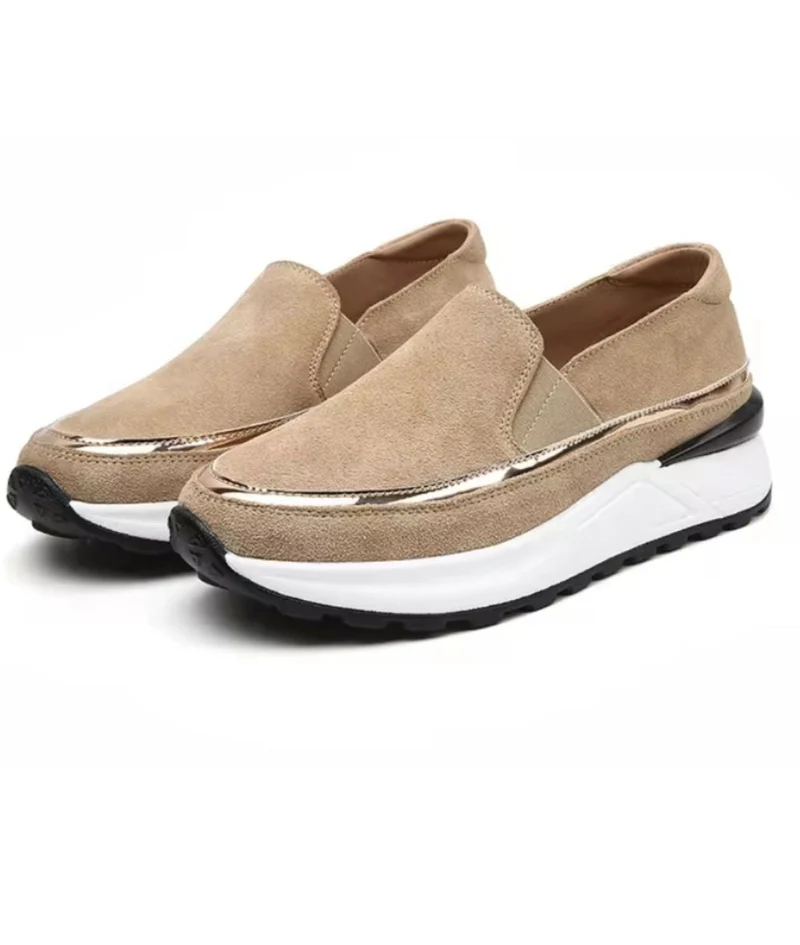 Mocassins Daim À Plateforme Compensée