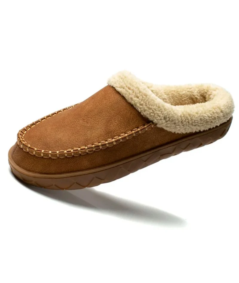 Mocassins Indiens D’hiver En Daim Fourrés
