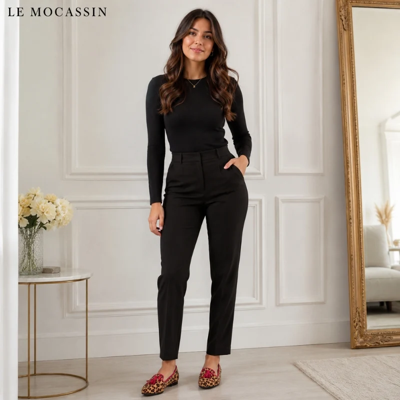 Mocassins Plats À Glands Imprimé Léopard Pour Femme