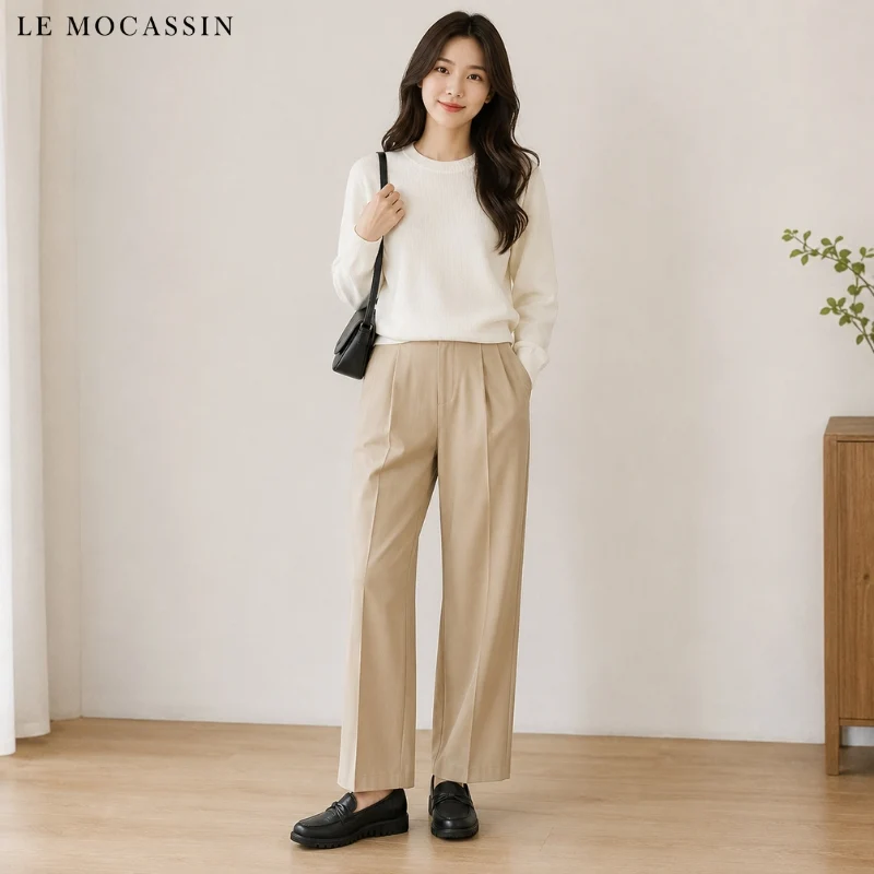 Mocassins Orthopédiques Effet Cuir Avec Coutures Apparentes Pour Femme