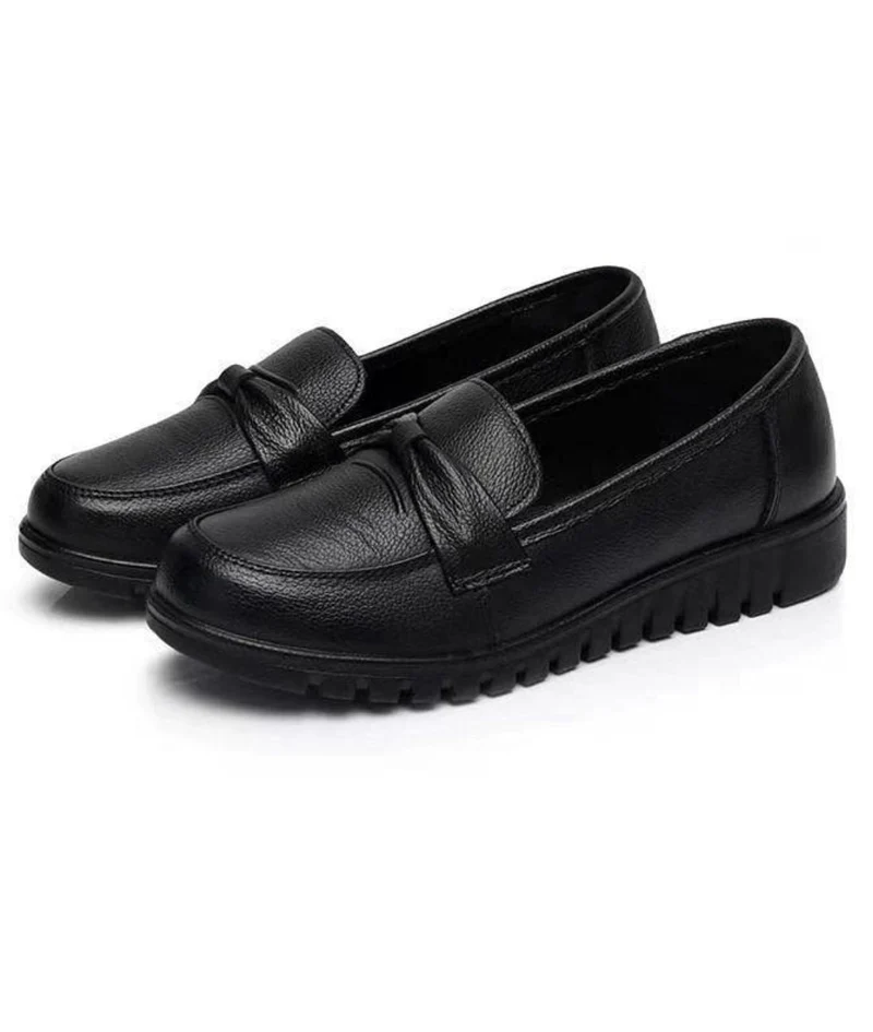 Mocassins Orthopédiques Effet Cuir Avec Coutures Apparentes Pour Femme