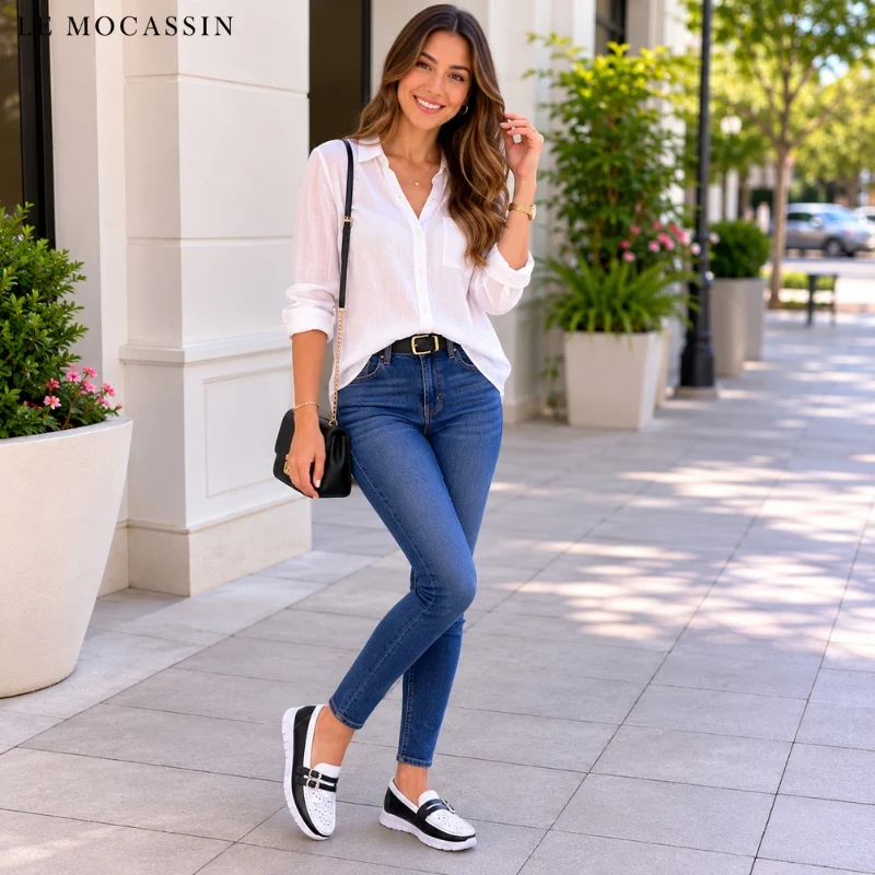 Mocassins Ouverts À Talons Compensés Pour Femme