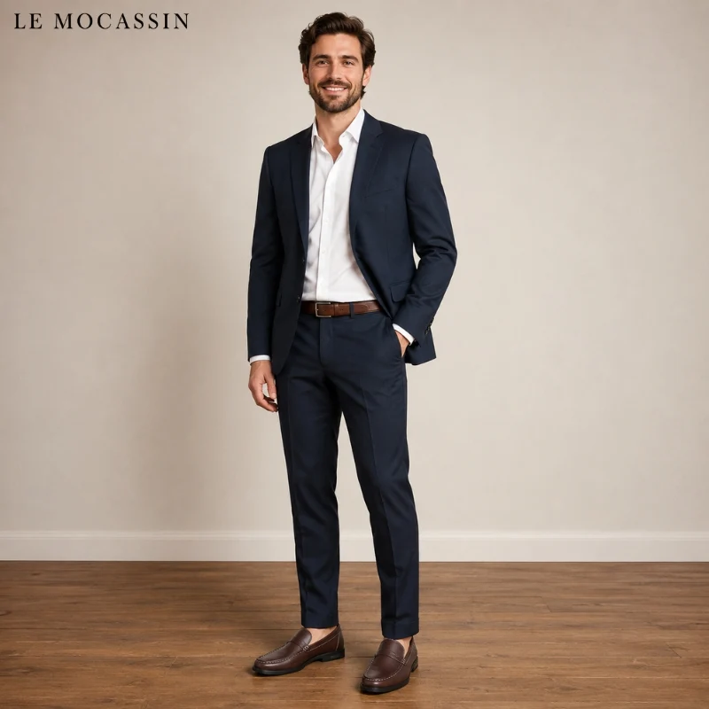Mocassins Orthopédiques En Cuir Véritable Pour Homme