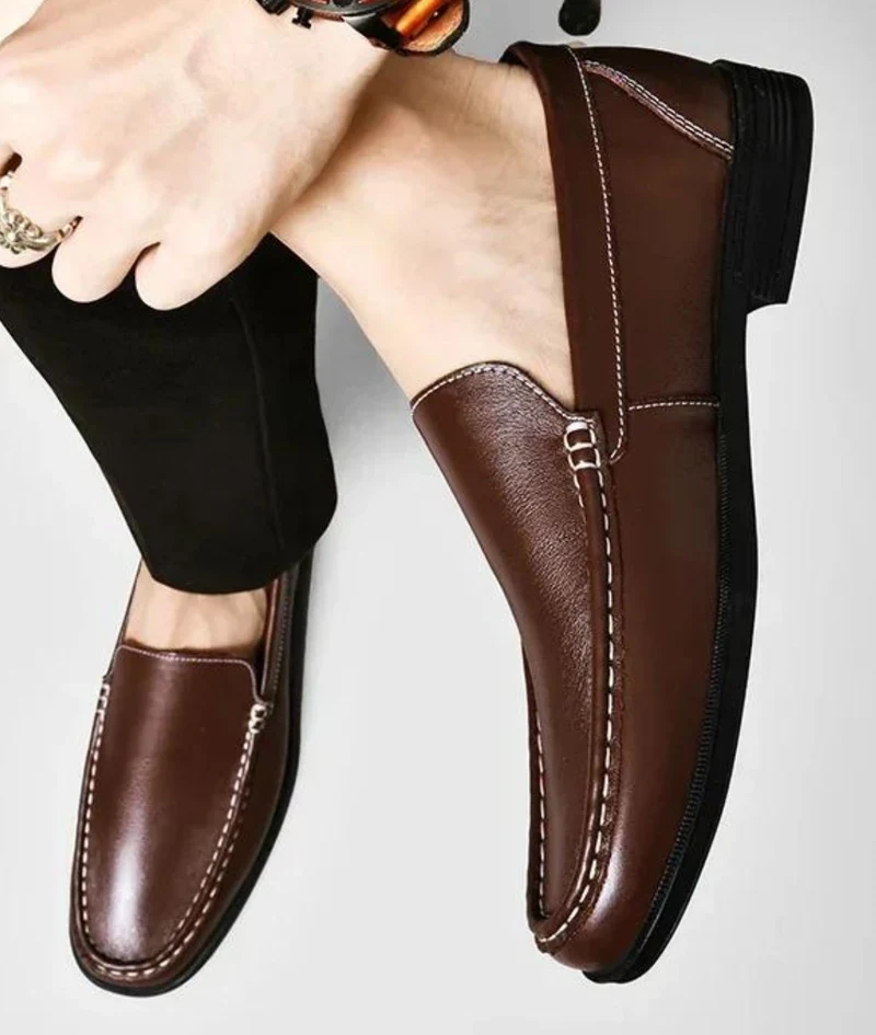 Mocassins Orthopédiques En Cuir Véritable Pour Homme
